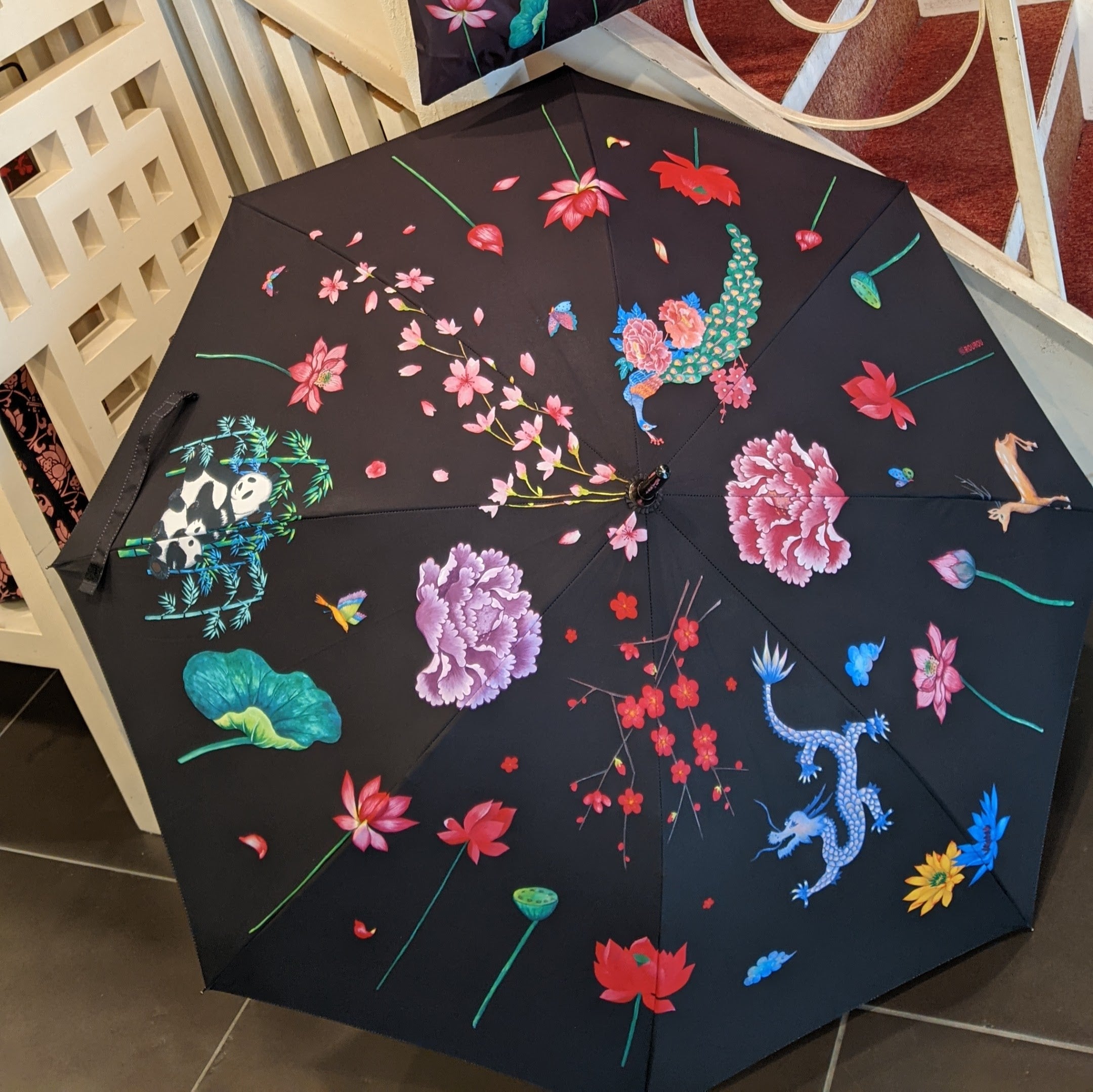 ★予約★ROUROU折りたたみ傘(ワンタッチ式)