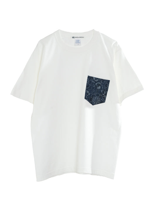 蓮唐草デニムポケットTシャツ