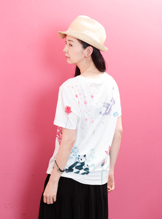 朧朧国VネックTシャツ