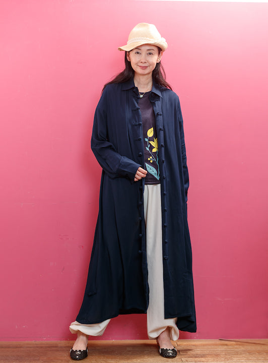 ★SALE★ヨウリュウチャイナ釦ロングワンピース (detail 4) - ROUROU | Yokohama Chinatown Asian Fashion