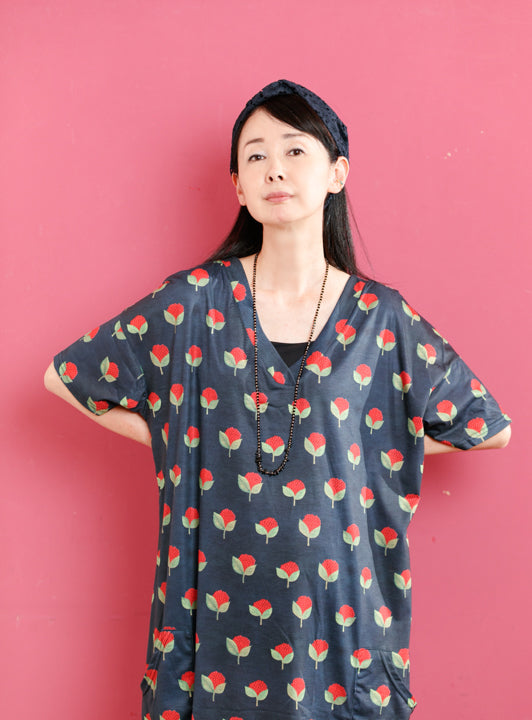 ROUROUプリントワンピース (detail 2) - ROUROU | Yokohama Chinatown Asian Fashion