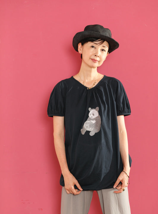 ★SALE★パンダ刺繍パフスリーブカットソー (detail 4) - ROUROU | Yokohama Chinatown Asian Fashion