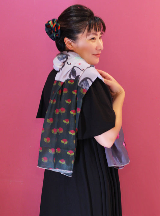 ★SALE★パッチワークプリントストール (detail 3) - ROUROU | Yokohama Chinatown Asian Fashion