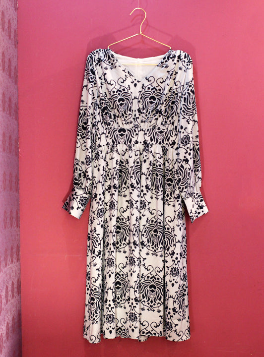 ★お宝市★ロータスダマスクプリントワンピース