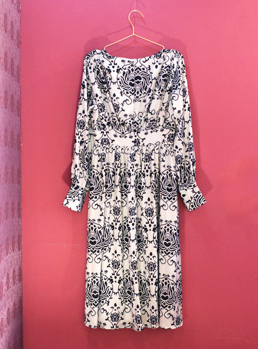 ★お宝市★ロータスダマスクプリントワンピース