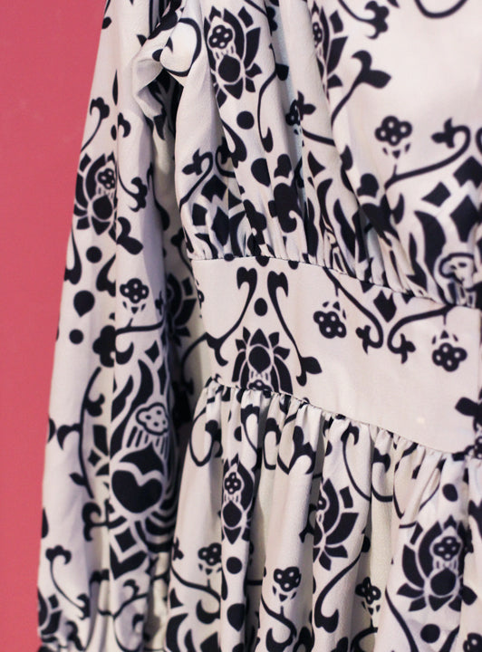 ★お宝市★ロータスダマスクプリントワンピース