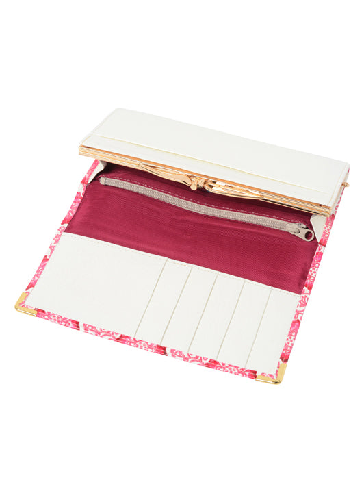 吉祥柄白なめし革長財布