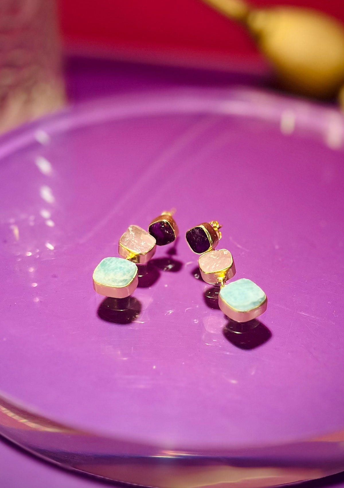 スクエアダングリングピアス★SALE★ (detail 2) - ROUROU | Yokohama Chinatown Asian Fashion
