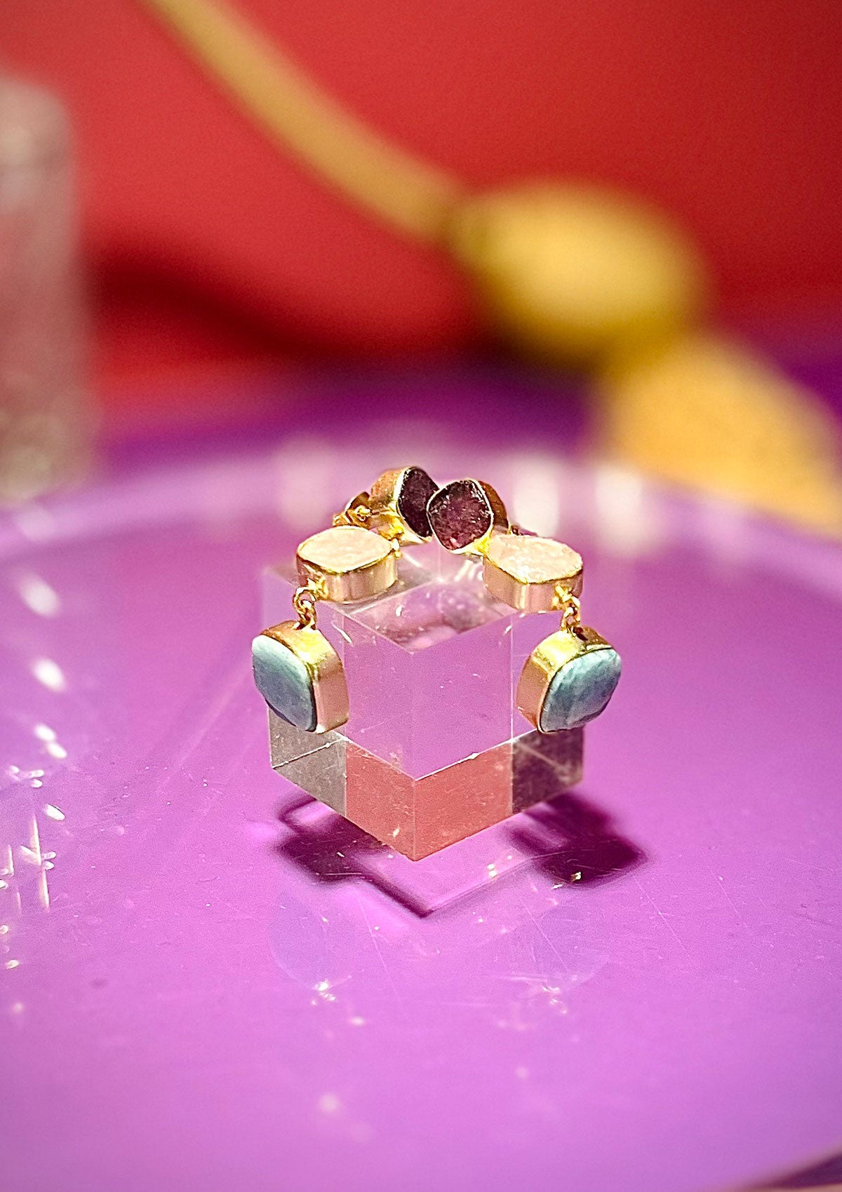 スクエアダングリングピアス★SALE★ (detail 3) - ROUROU | Yokohama Chinatown Asian Fashion
