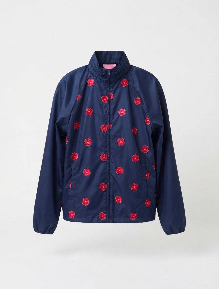 ★お宝市★ダリア刺繍レインブルゾン