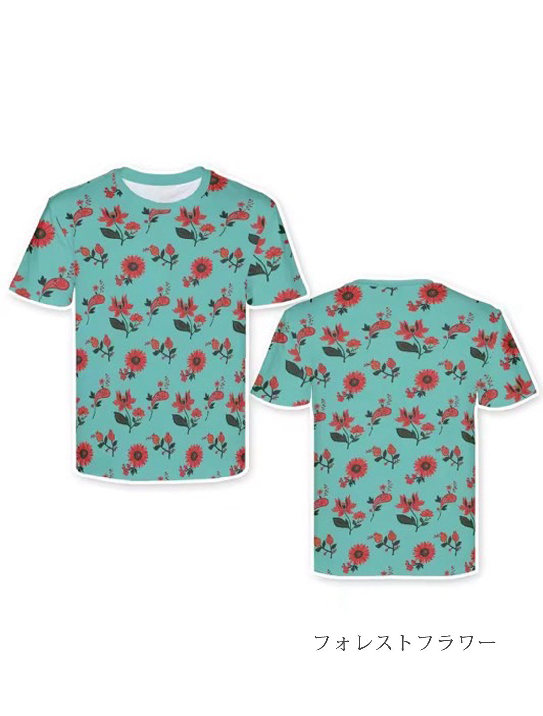 カラフルプリントレーヨンTシャツ
