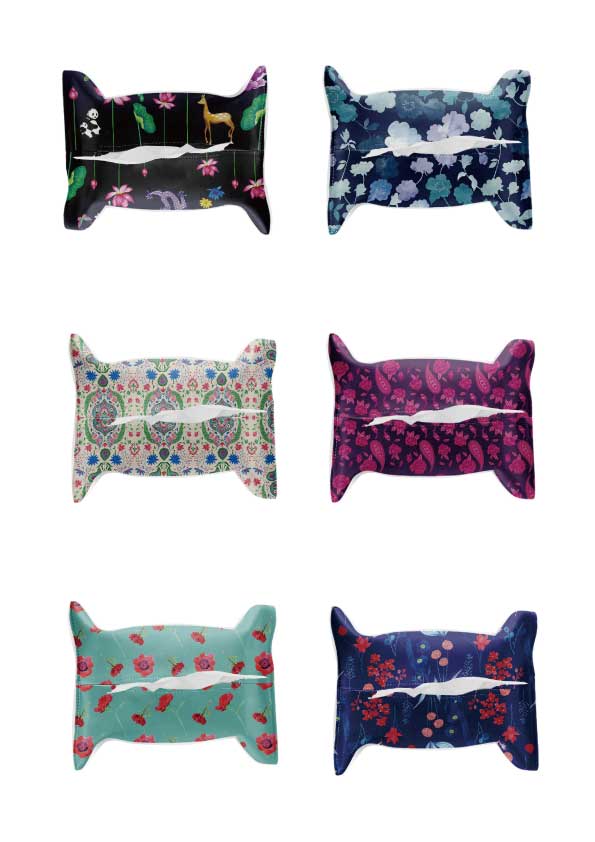 カラフルプリントティッシュケース