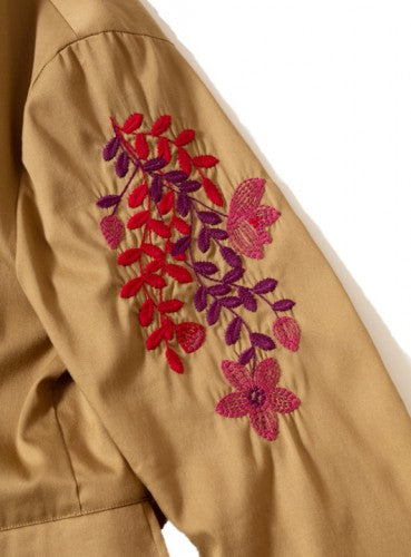 ★お宝市★蓮刺繍テンセルダブルジャケット (detail 4) - ROUROU | Yokohama Chinatown Asian Fashion