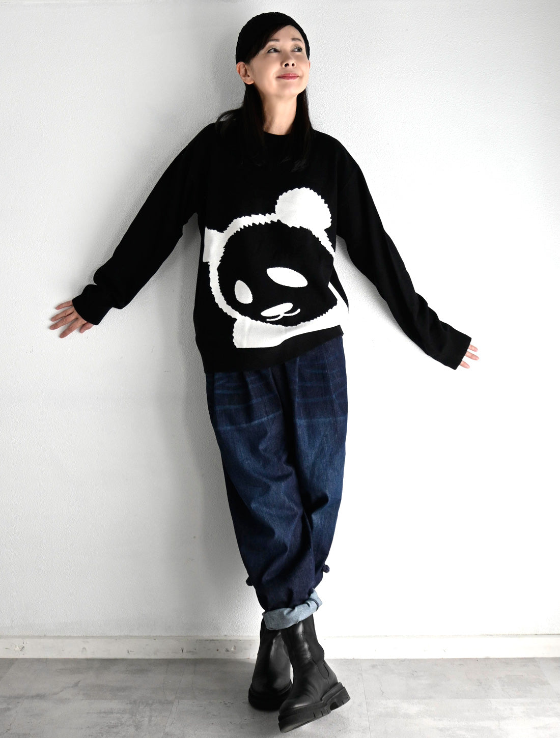 パンダジャカードニットプルオーバー