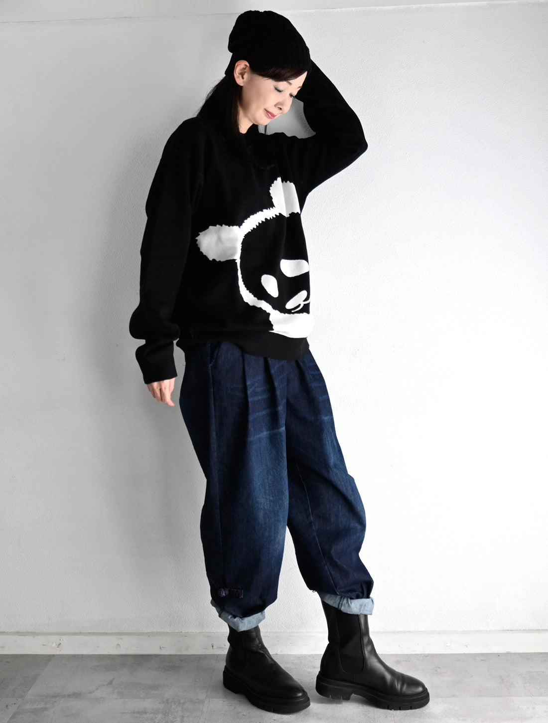 パンダジャカードニットプルオーバー