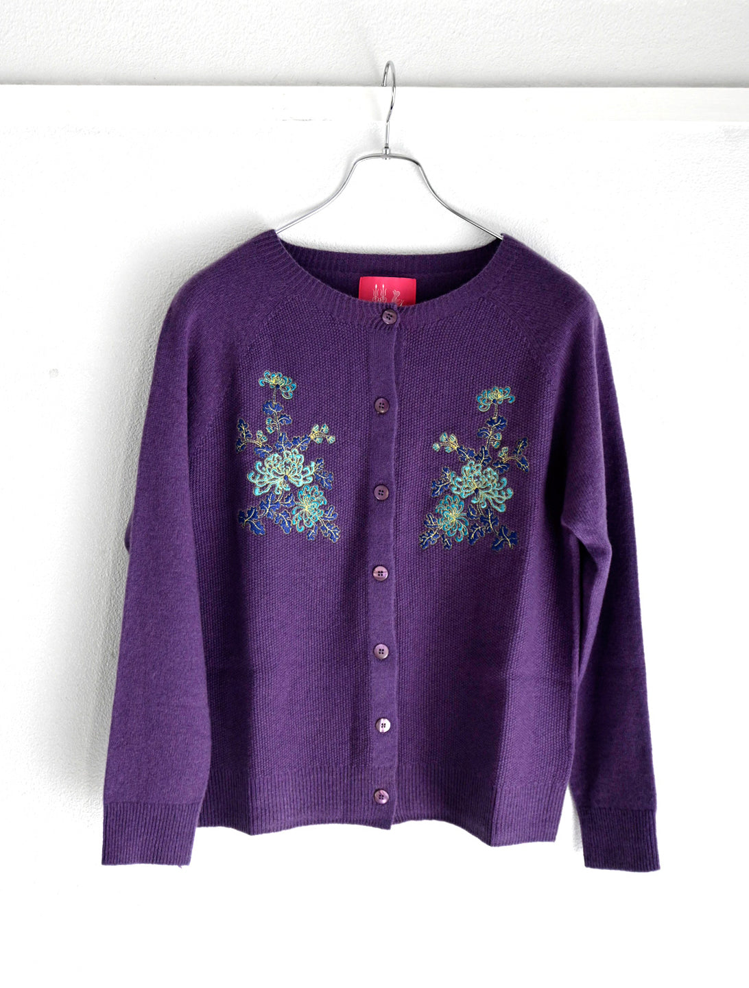菊刺繍カーディガン