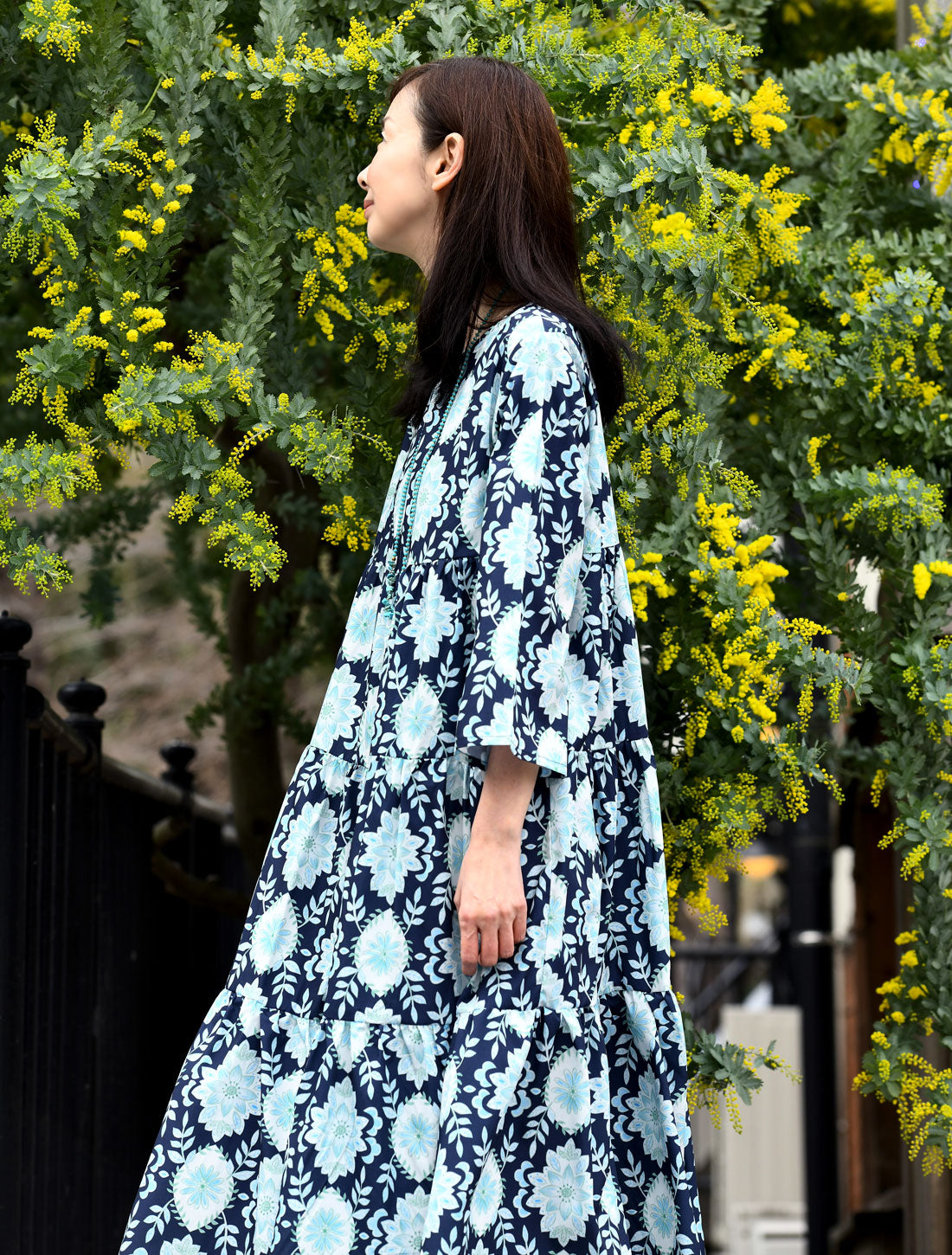 パウダーブルーダマスクティアードワンピース【2026SS】※予約※