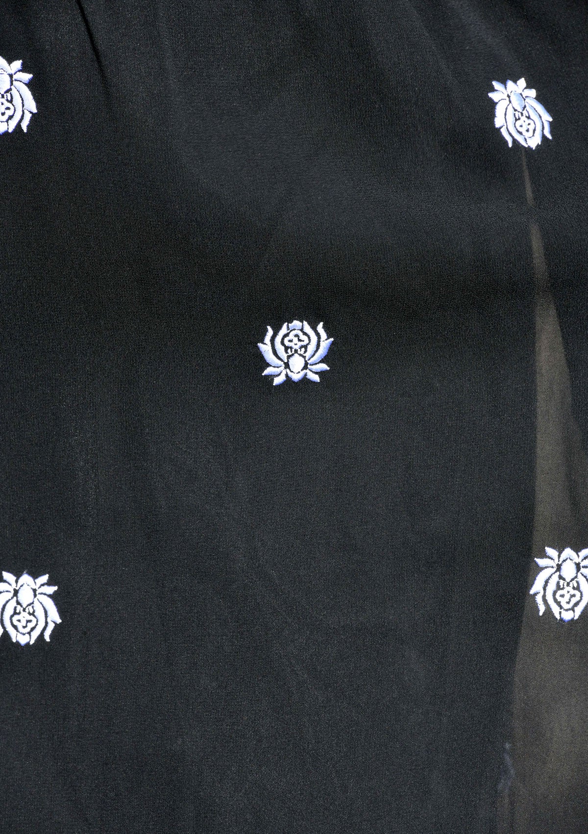 蓮刺繍シフォンギャザースカート
