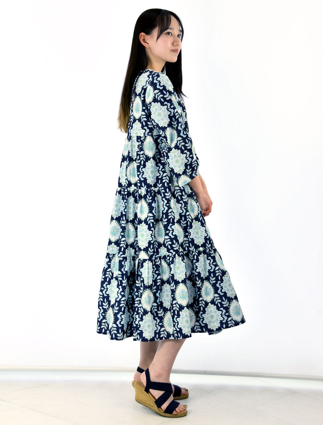 パウダーブルーダマスクティアードワンピース【2026SS】※予約※