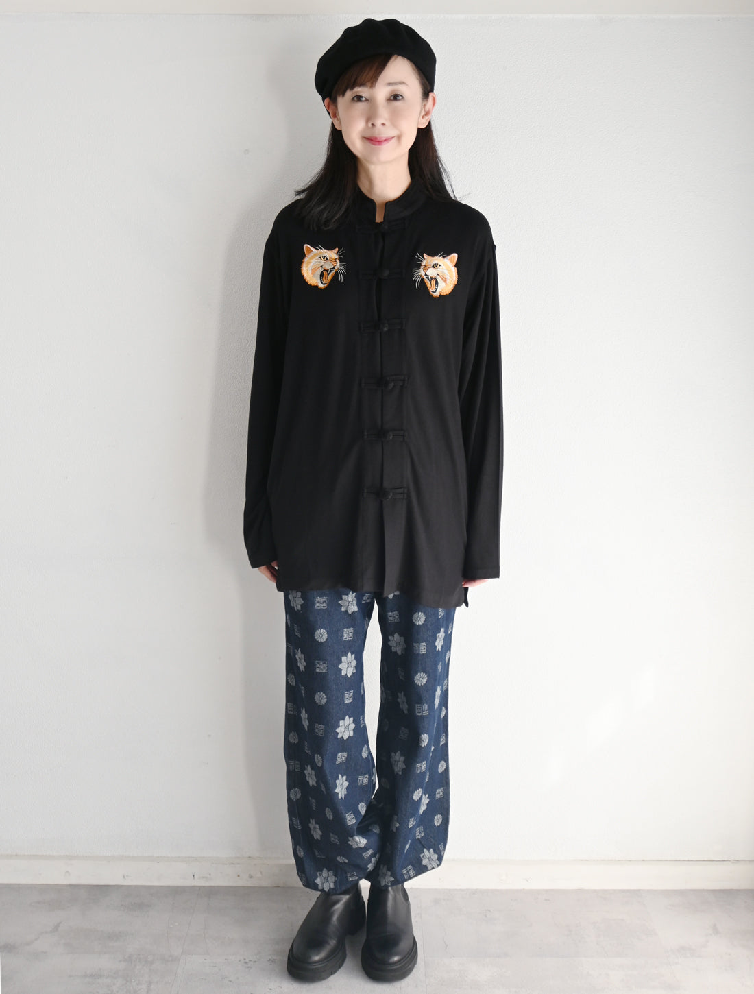 【25周年】猫刺繍マオカラーカーディガン※予約