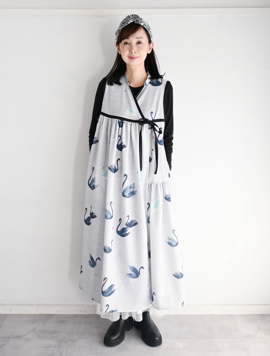 【25周年】白鳥カシュクールワンピース