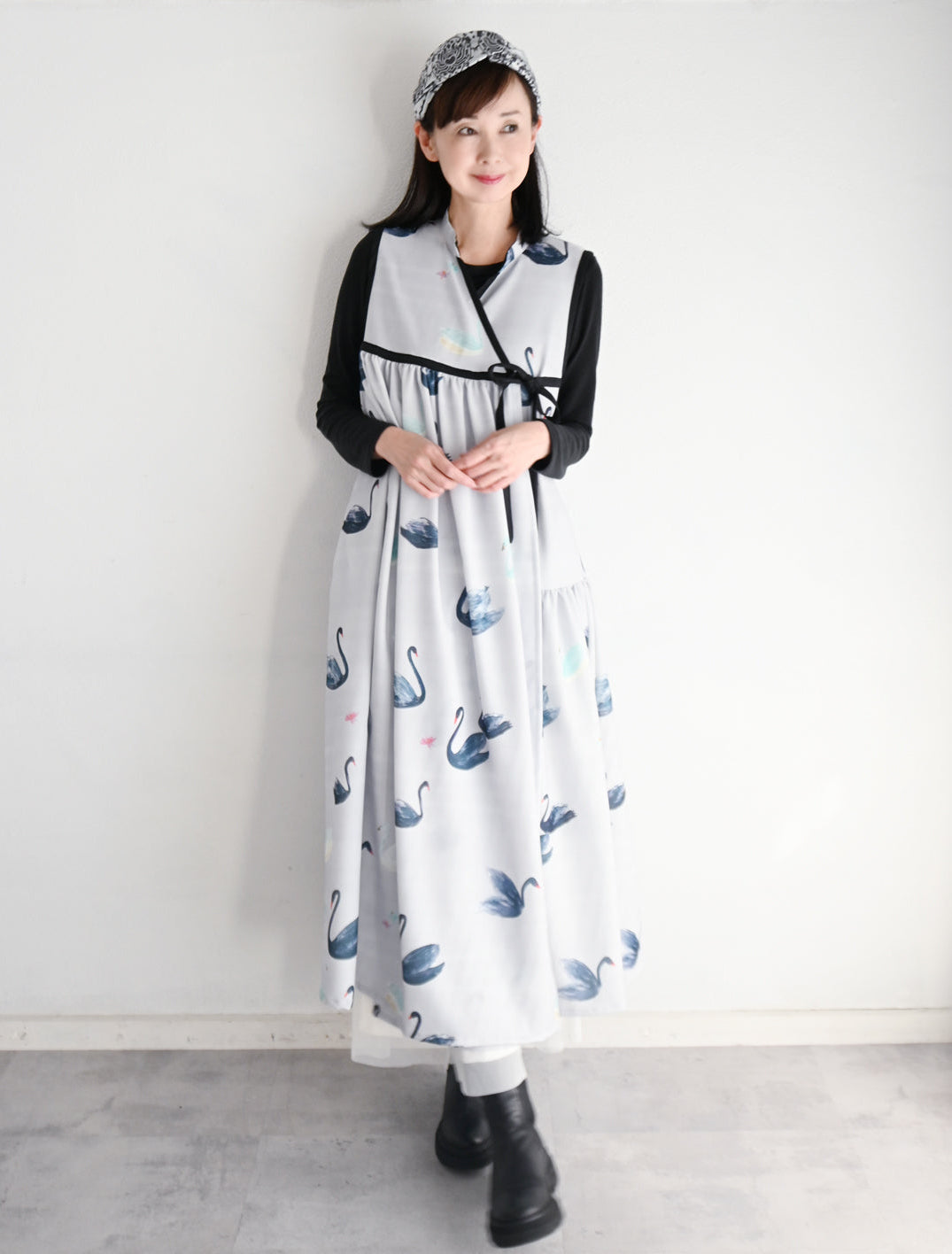 【25周年】白鳥カシュクールワンピース