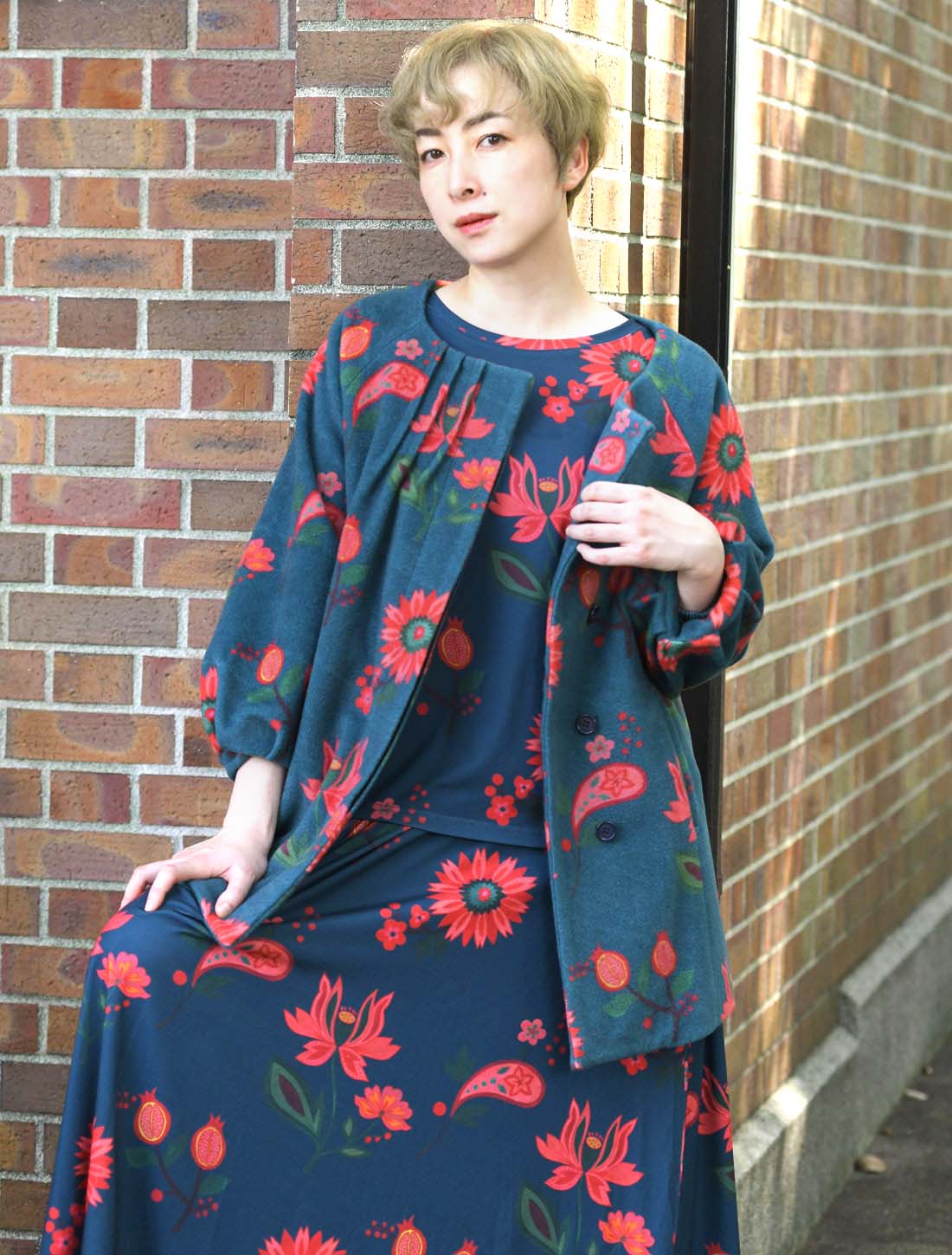 ★限定価格★フォレストフラワーウールミドルコート
