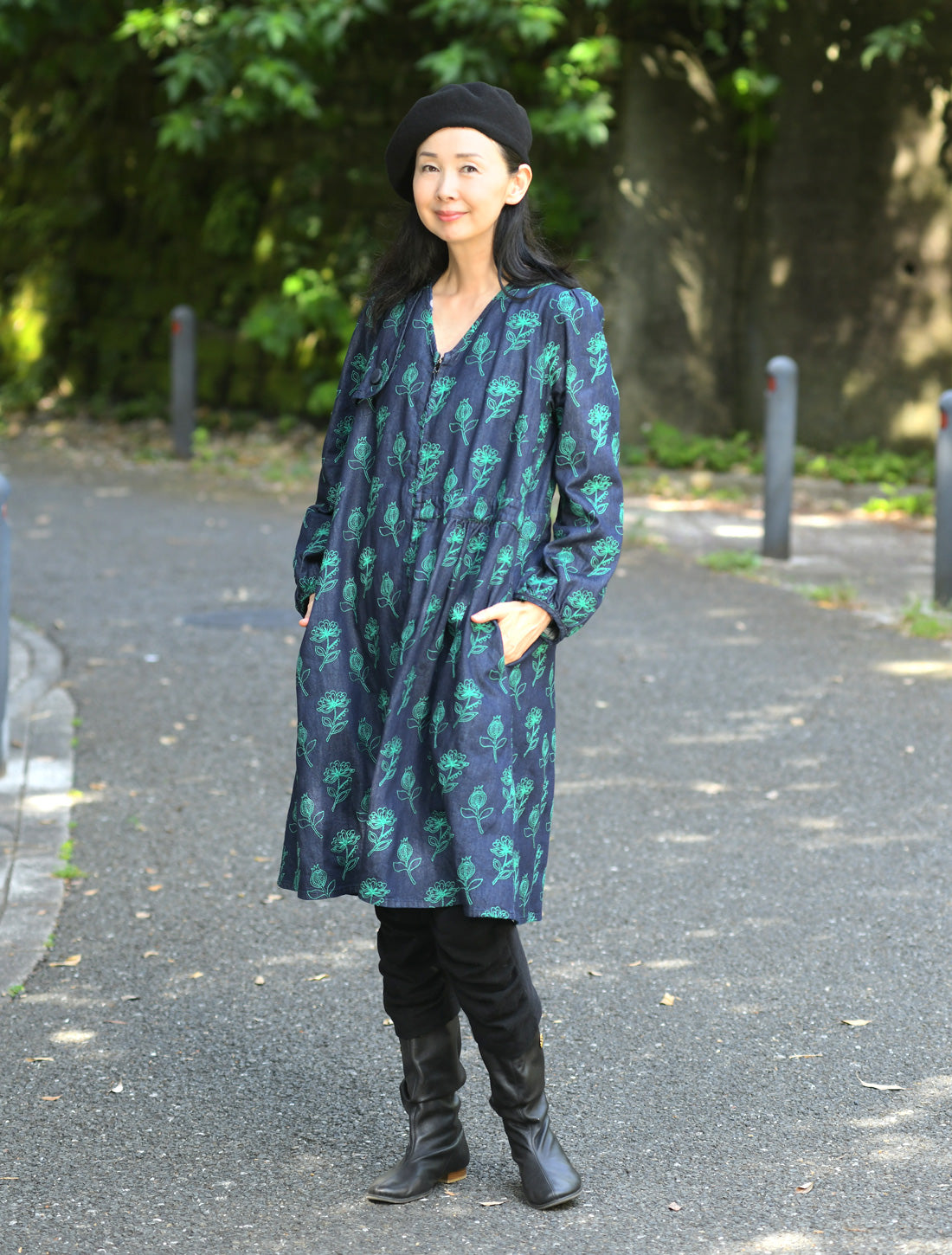 フォレストフラワーデニム刺繍コート