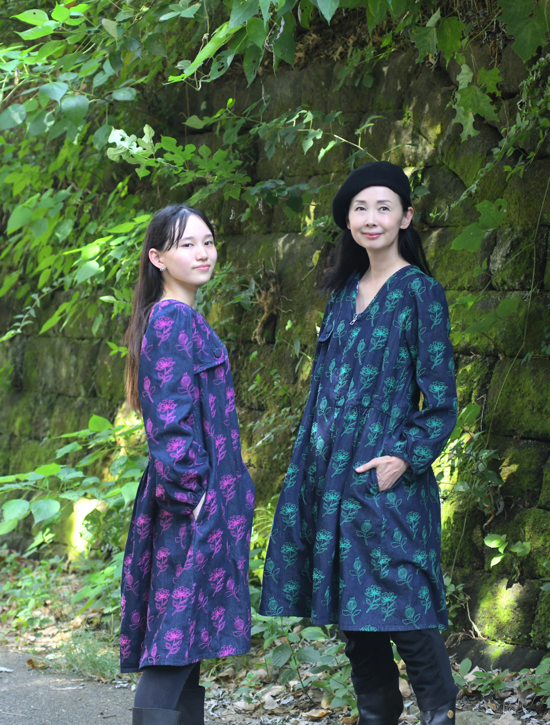 フォレストフラワーデニム刺繍コート