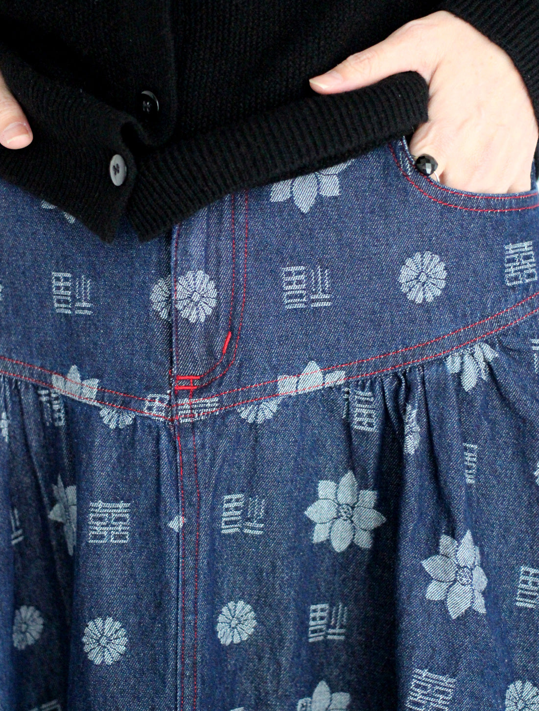 【25周年】福モノグラムジャカードデニムスカート※予約