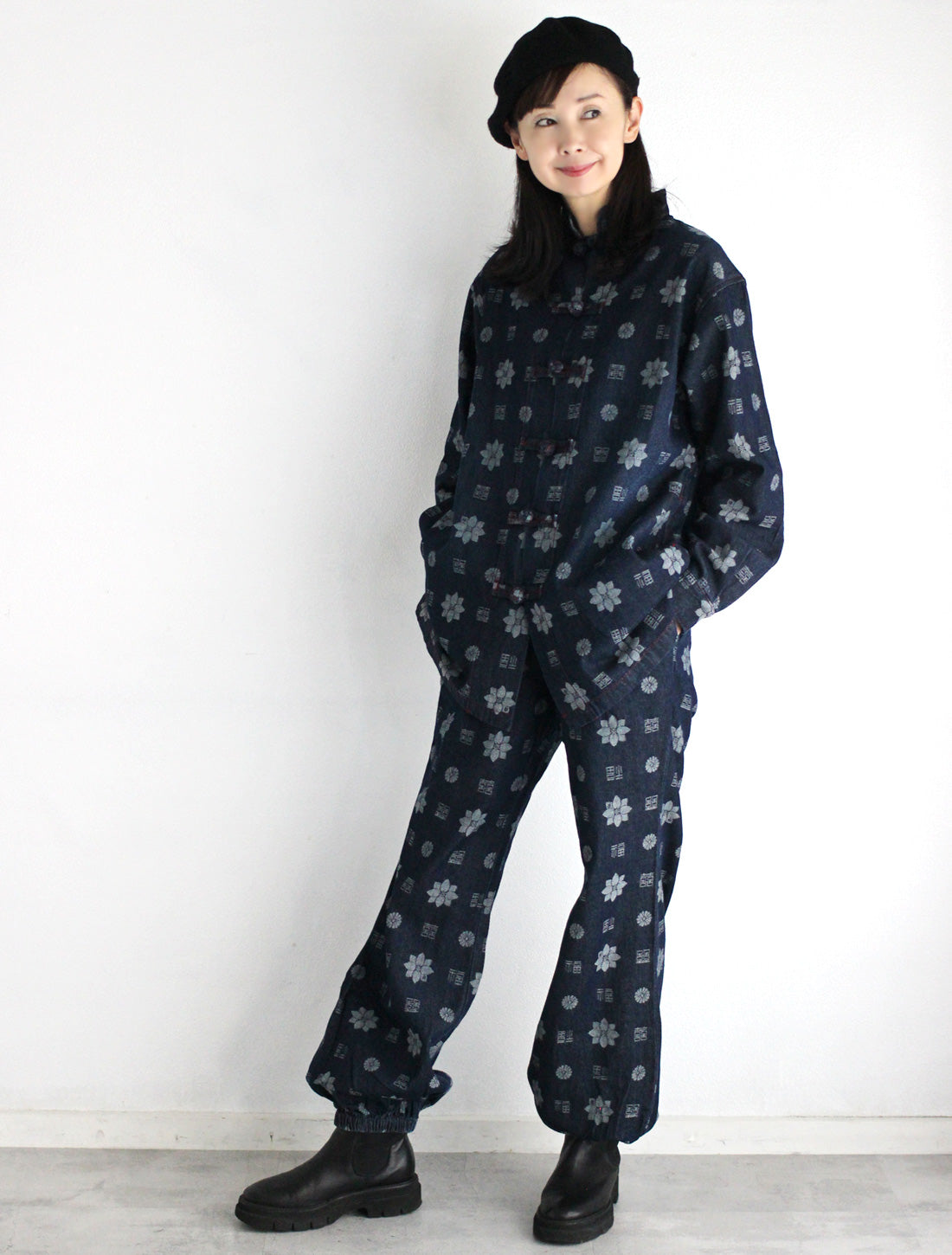 【25周年】福モノグラムジャカードデニムパンツ※予約