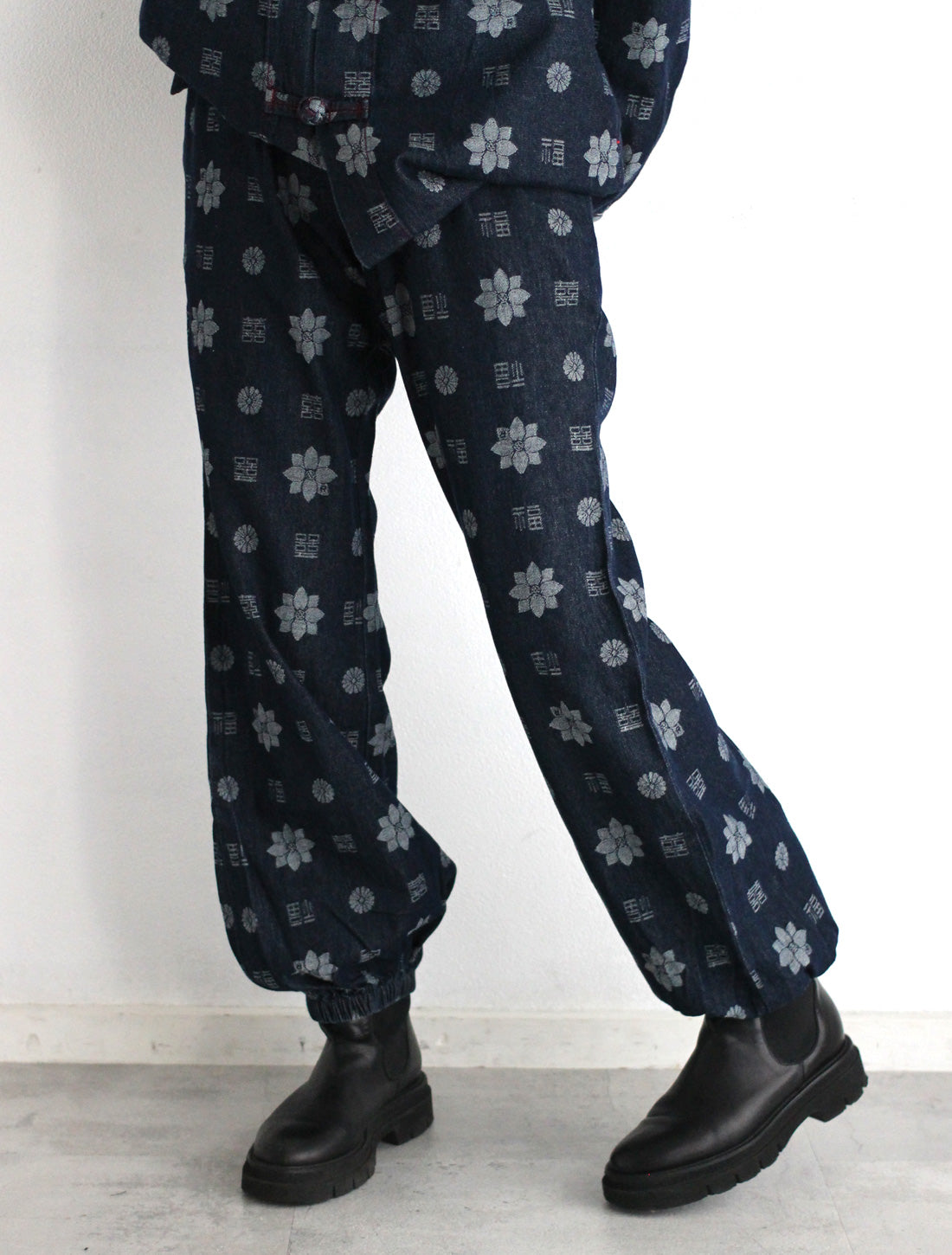 【25周年】福モノグラムジャカードデニムパンツ※予約