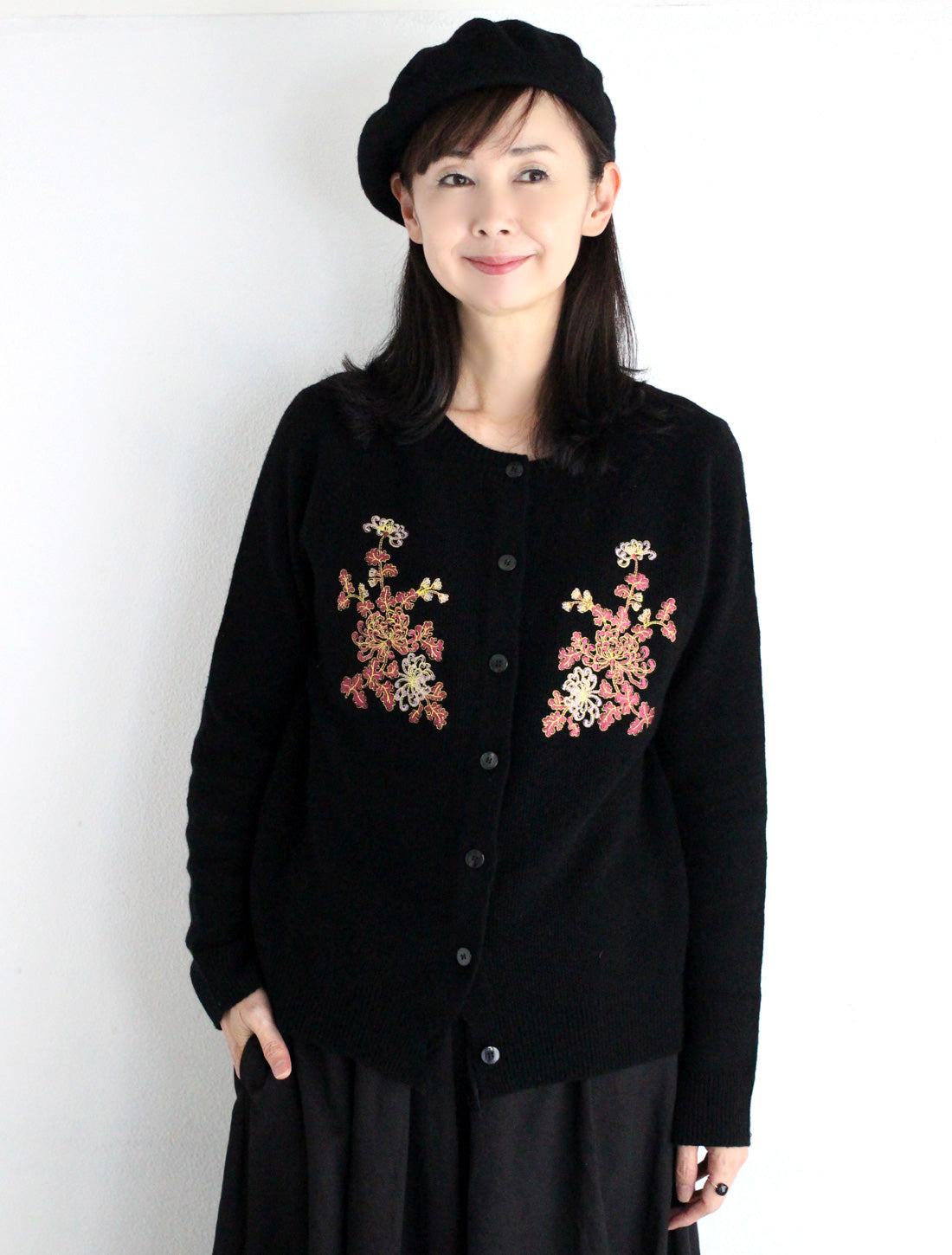 ダブルハピネスコンチョ付きベレー帽