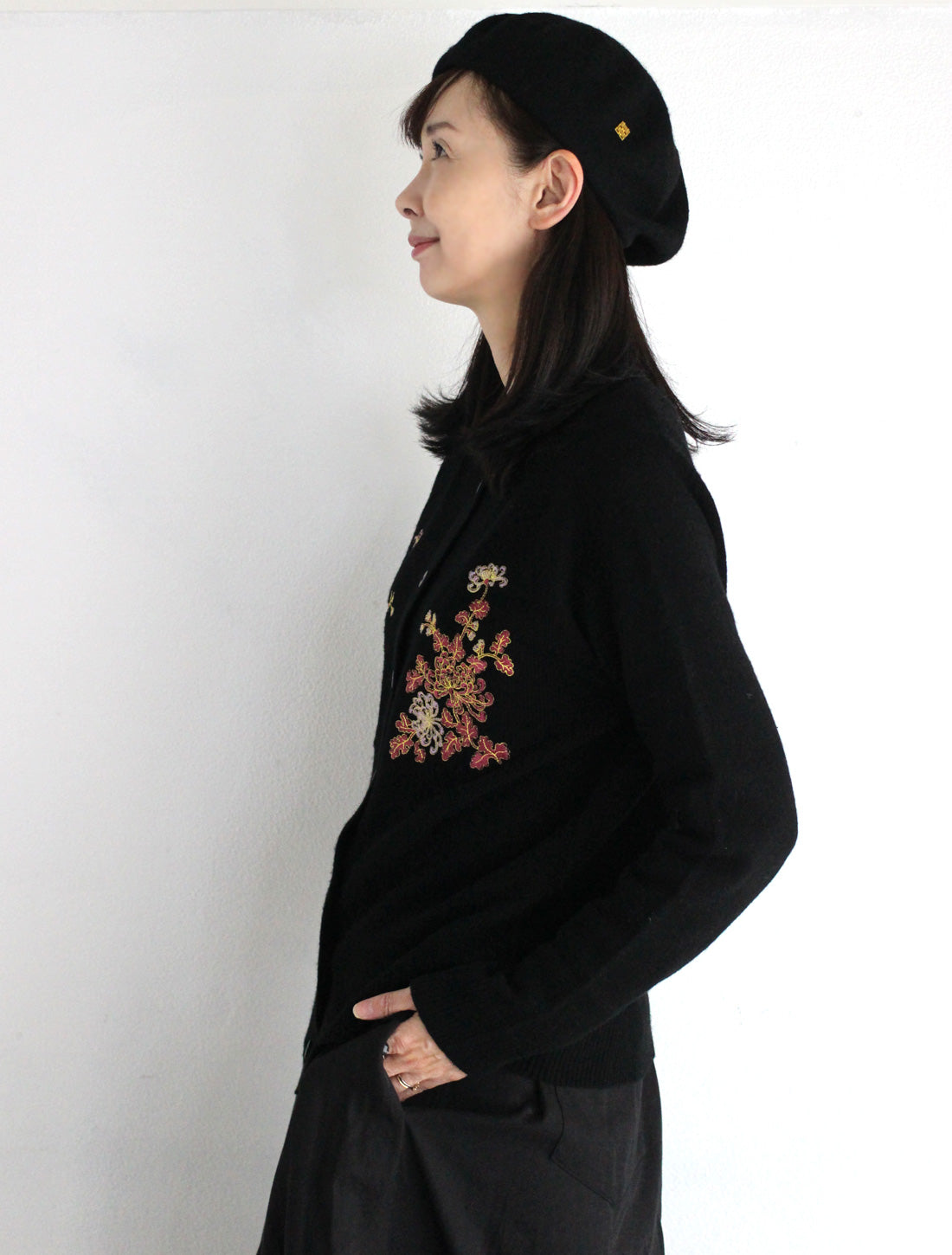 ダブルハピネスコンチョ付きベレー帽