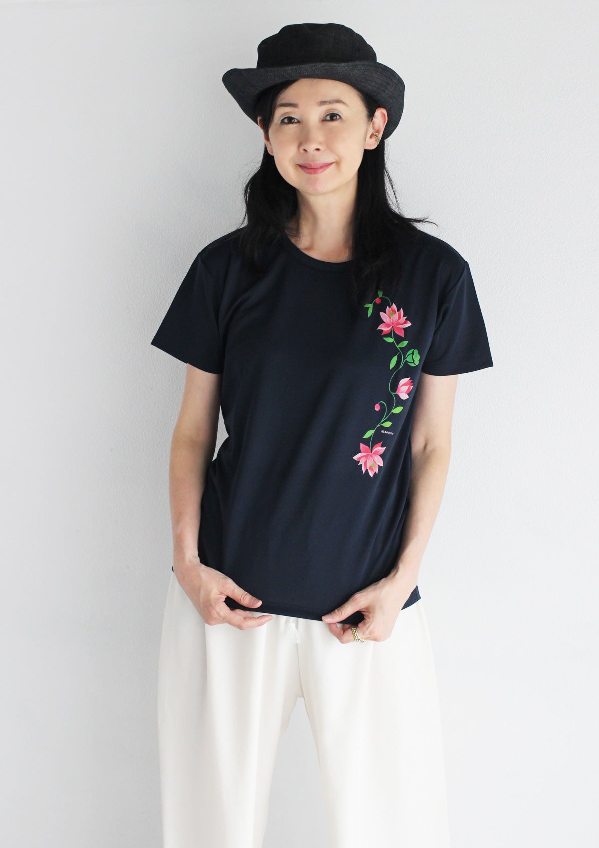 ロータスプリントドライTシャツ★SALE★ (detail 3) - ROUROU | Yokohama Chinatown Asian Fashion