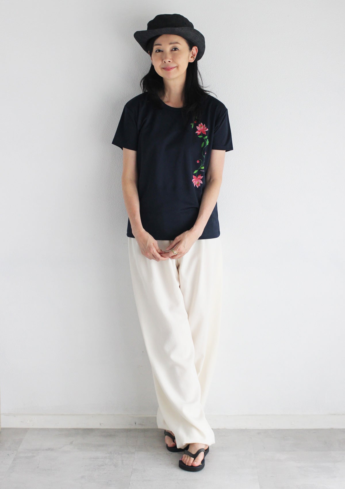 ロータスプリントドライTシャツ★SALE★ (detail 4) - ROUROU | Yokohama Chinatown Asian Fashion