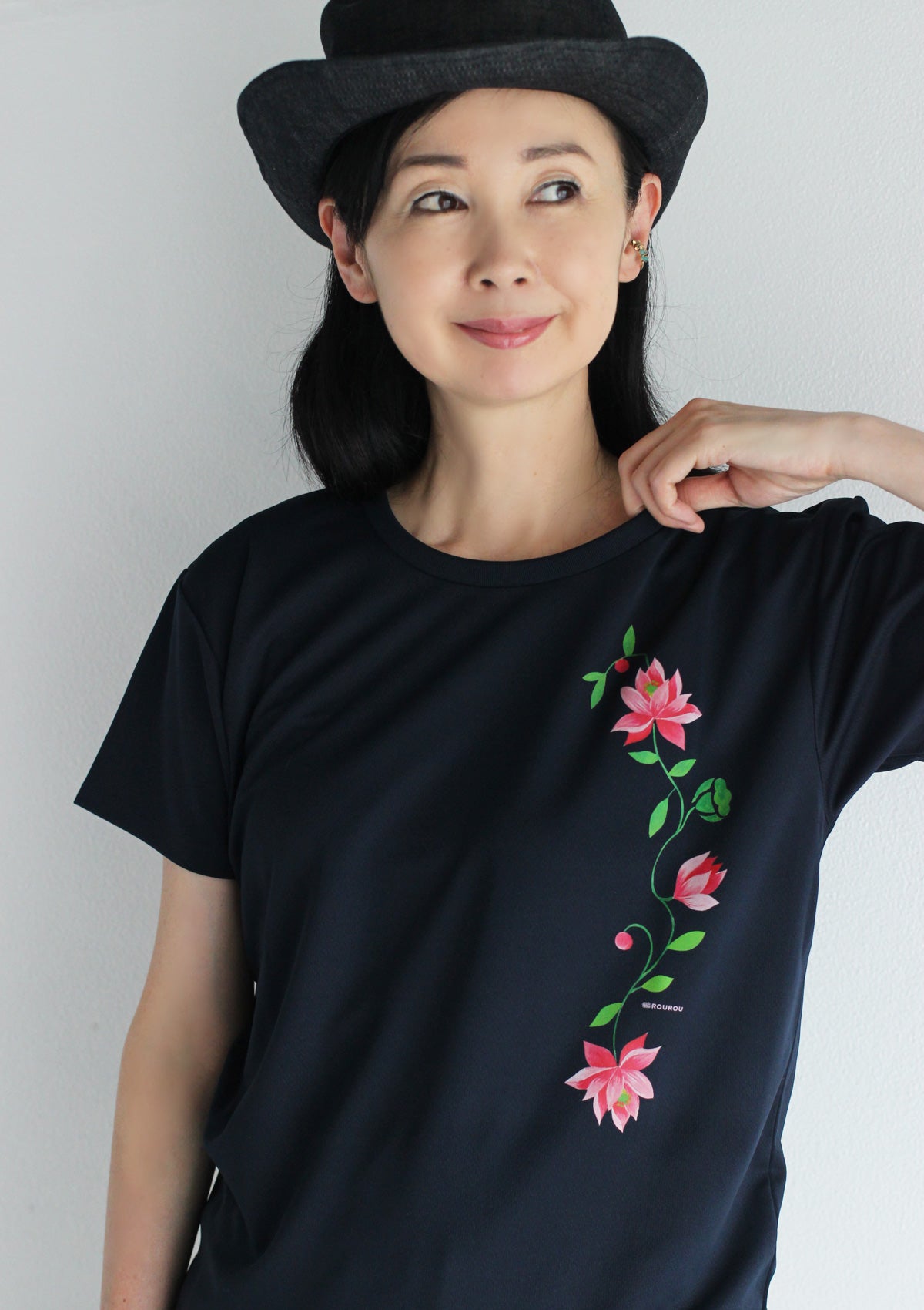ロータスプリントドライTシャツ★SALE★ (detail 2) - ROUROU | Yokohama Chinatown Asian Fashion