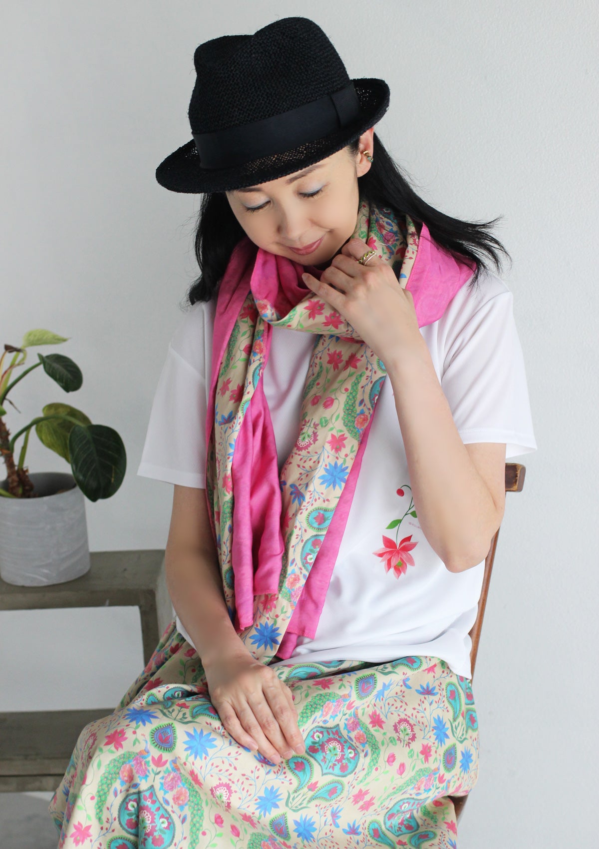 ロータスプリントドライTシャツ★SALE★ (detail 7) - ROUROU | Yokohama Chinatown Asian Fashion