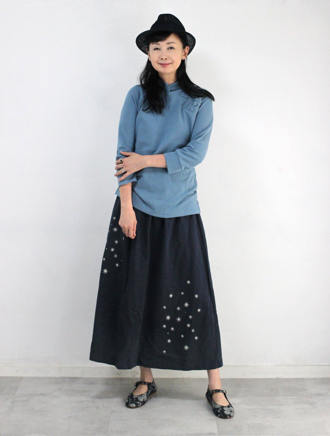 星空刺繍スカート