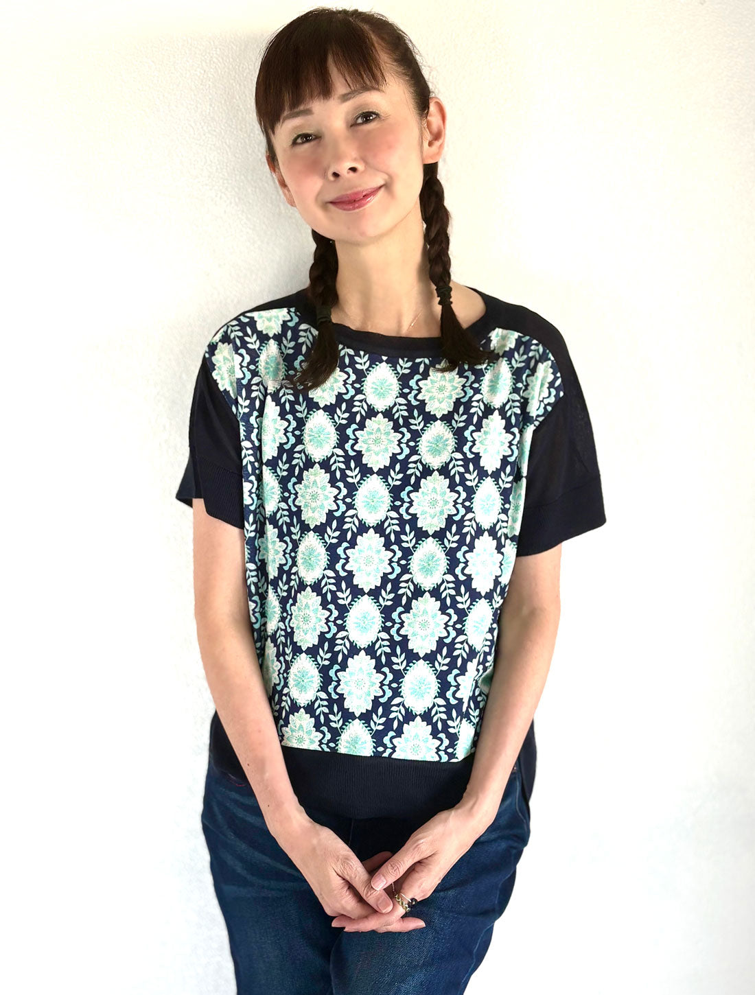 Dahlia Bonding Print Pile T-shirt