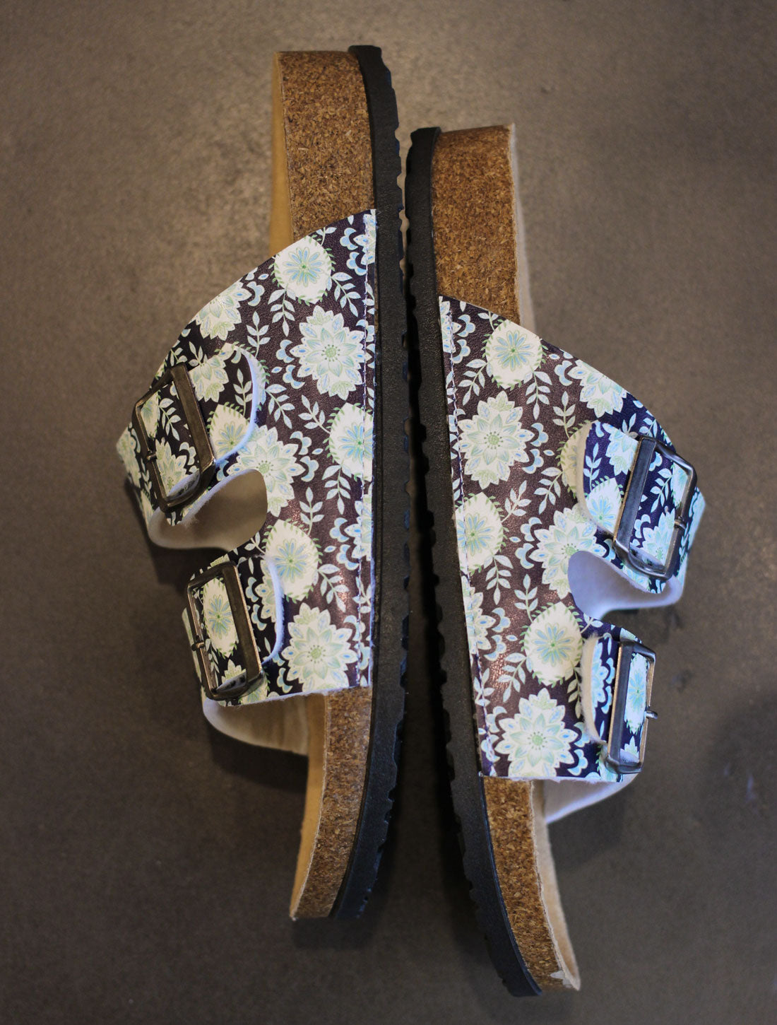 Powder Blue Damask Sandals
