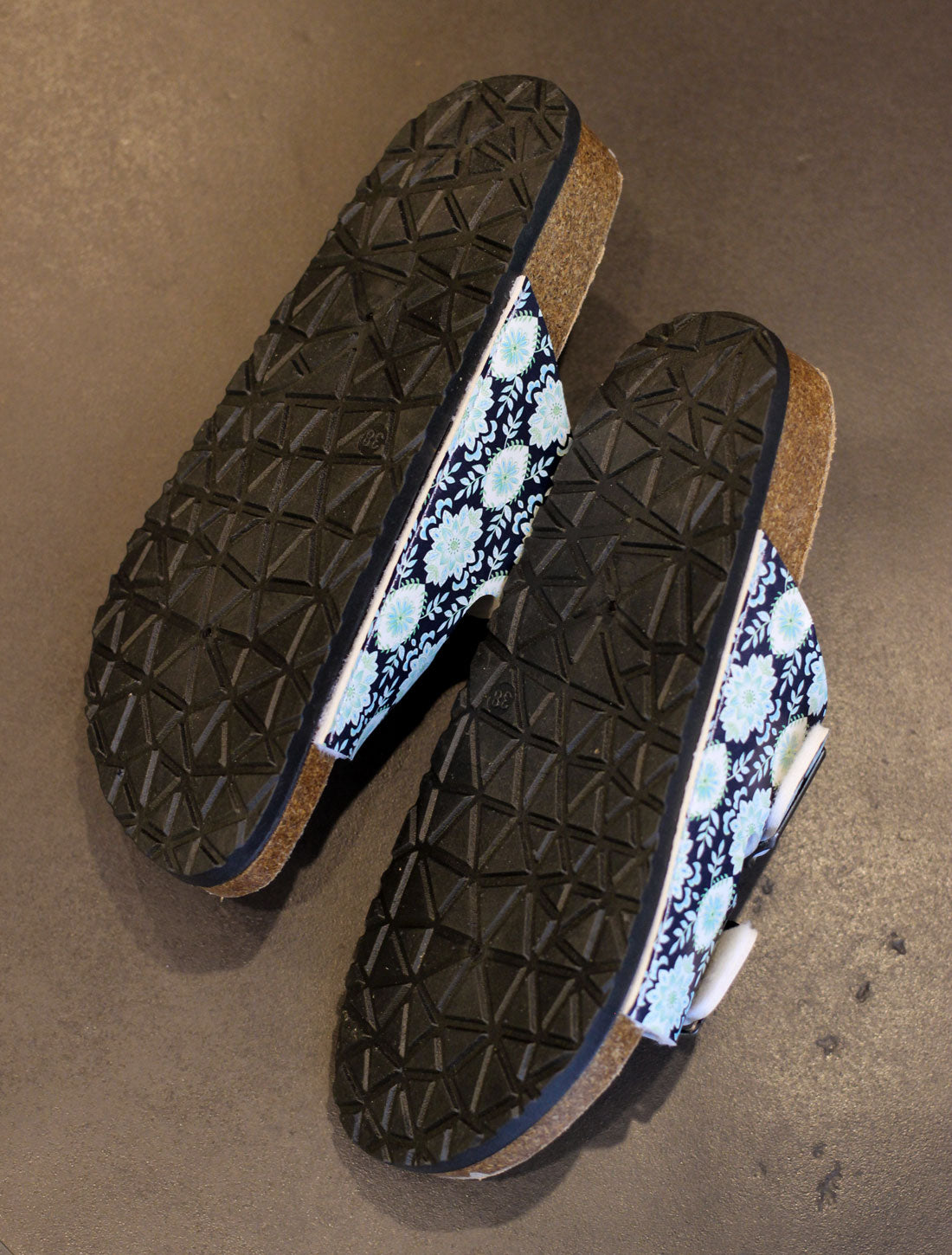 Powder Blue Damask Sandals