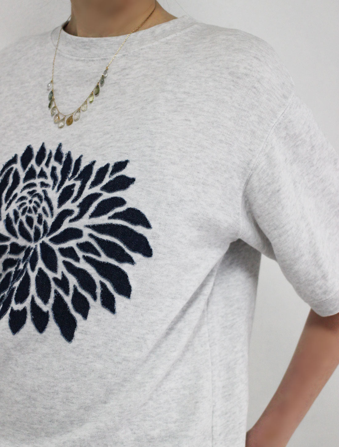 ダリアボンディングプリントパイルTシャツ