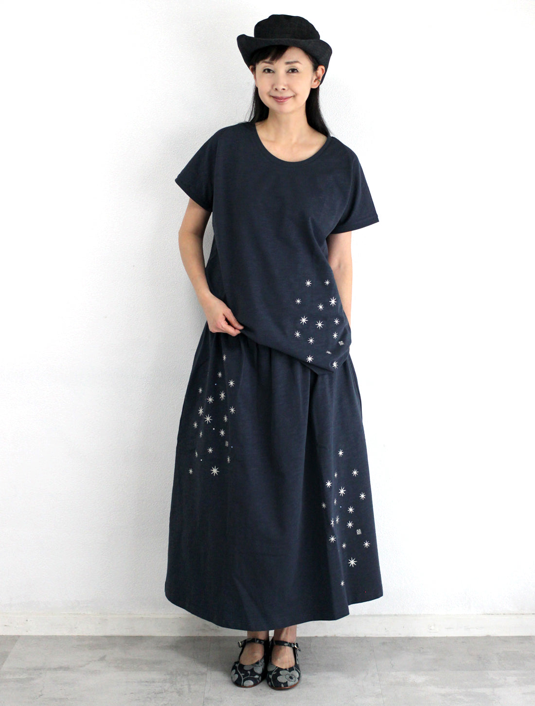 星空刺繍スカート