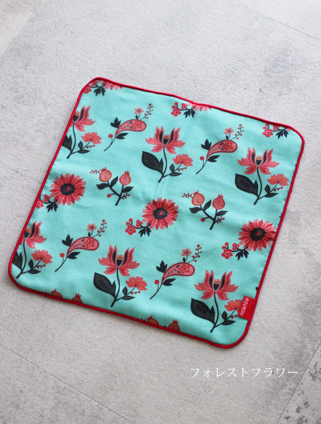 ROUROUプリントガーゼハンカチタオル