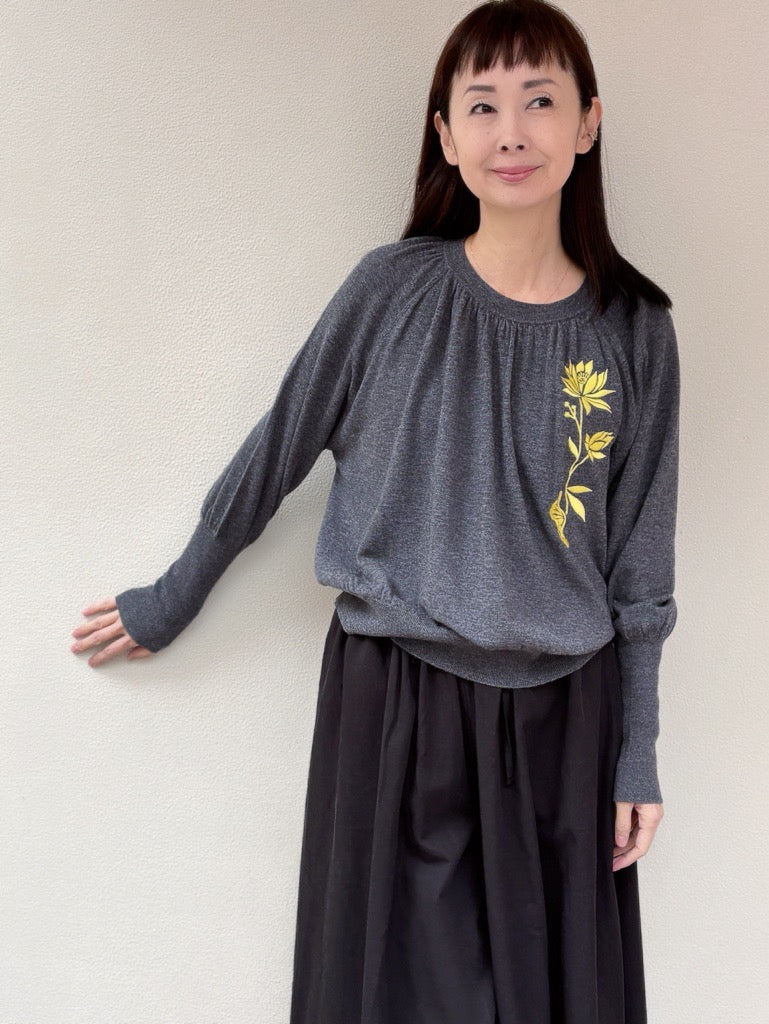 Forest flower embroidered wool cardigan