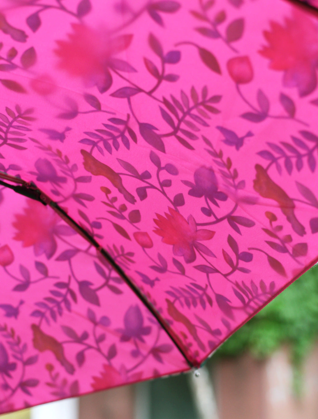 ボタニカルフラワー晴雨兼用折りたたみ傘(ワンタッチ式)