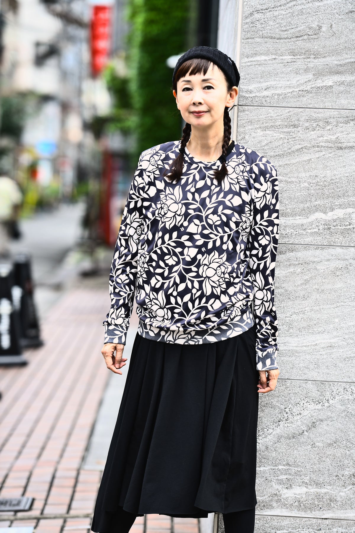 カラフルプリントロングTシャツ 新蓮唐草