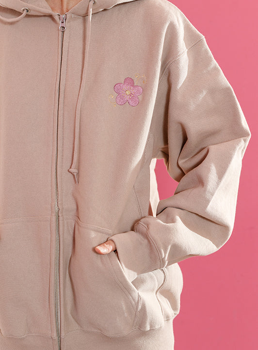 【SALE】梅刺繍裏起毛メンズパーカー (detail 4) - ROUROU | Yokohama Chinatown Asian Fashion
