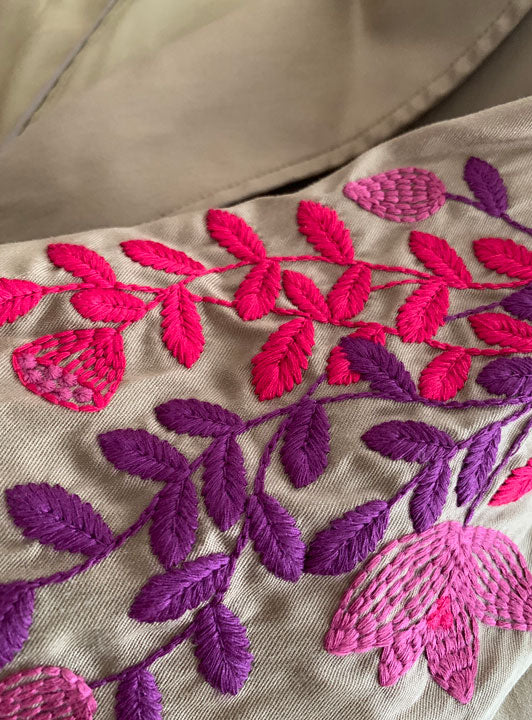 ★お宝市★蓮刺繍テンセルダブルジャケット (detail 6) - ROUROU | Yokohama Chinatown Asian Fashion